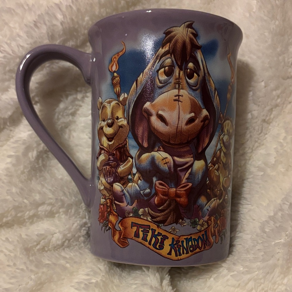 Disney Store Eeyore Tiki Kingdom Purple 16 ounce Tall Mug - 5.25" Height